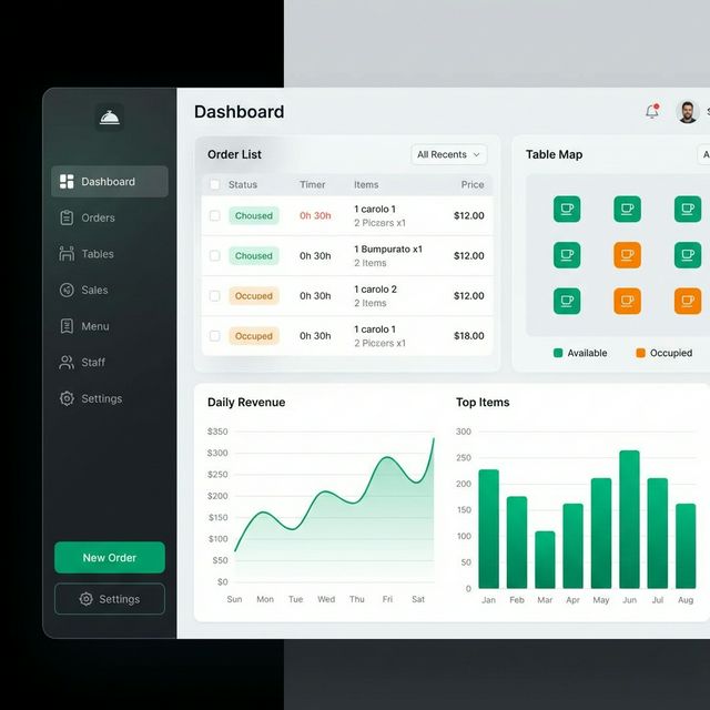 Pantalla de pedidos y cocina de MenuQR Digital